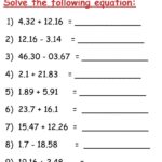 Add Subtract Decimals Worksheet Worksheets Library