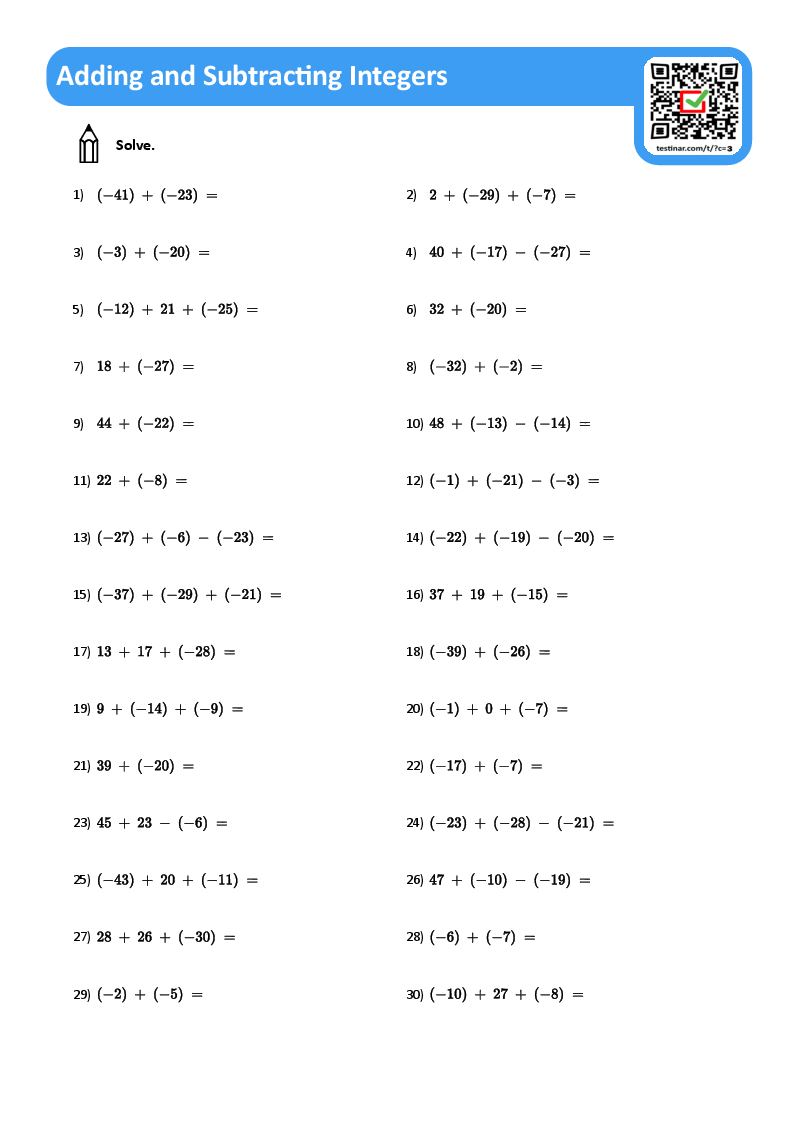 adding integers worksheet adding integers worksheet