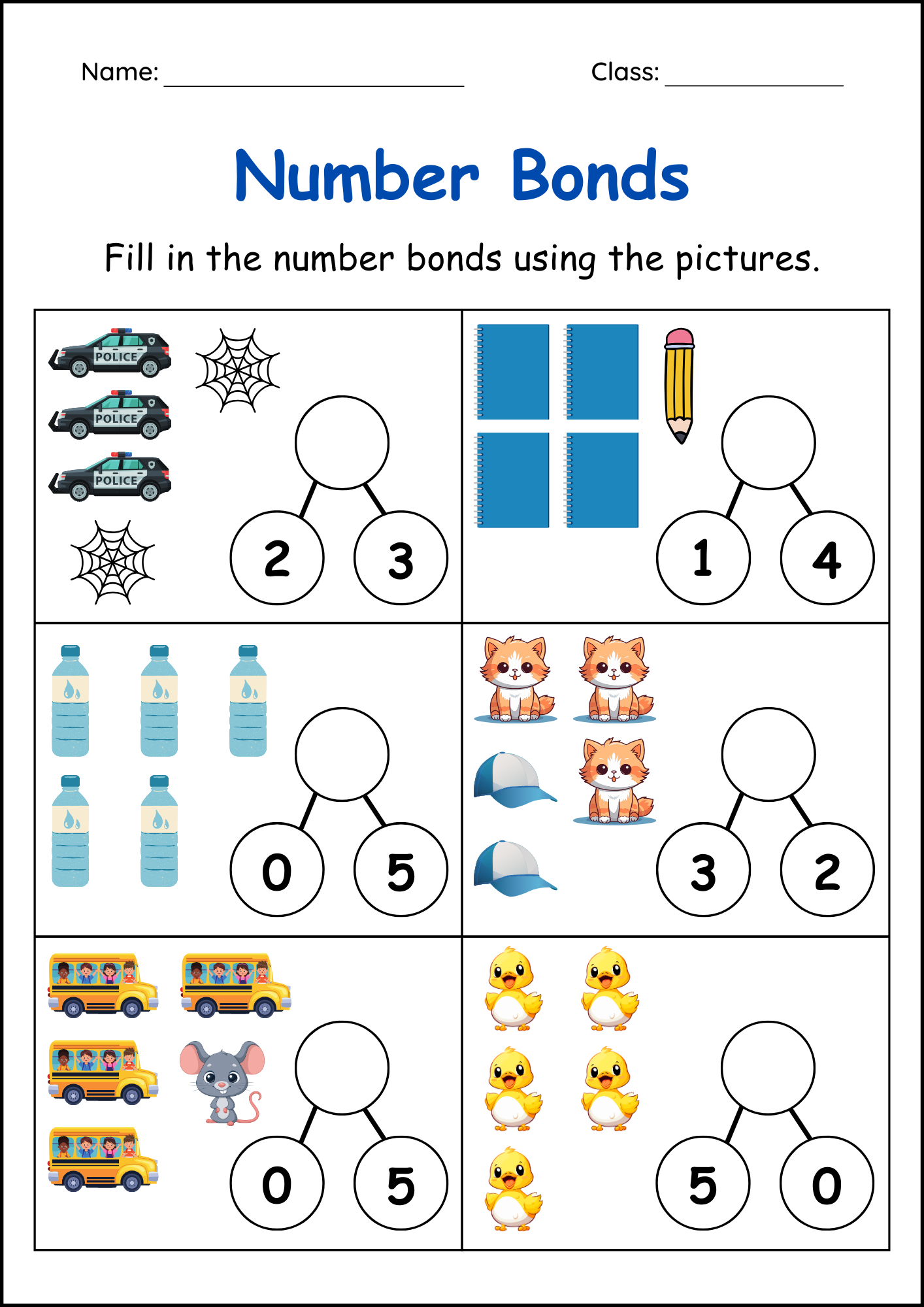 Addition Number Bonds To 5 And To 10 Worksheets Missing Parts Missing Whole Made By Teachers Addition Number Bonds To 5 And To 10 Worksheets Missing Parts Missing Whole Made By Teachers