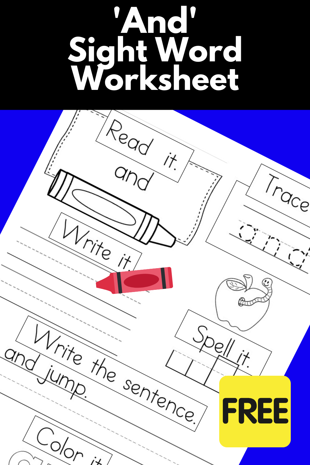 and sight word worksheet