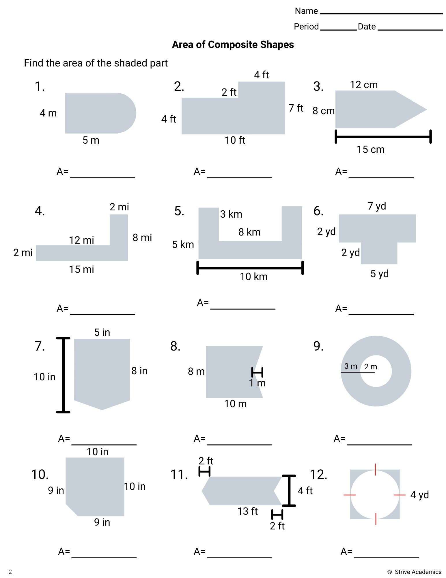 Area Of Composite Figures Worksheet Set 1 Etsy Israel Area Of Composite Figures Worksheet Set 1 Etsy Israel
