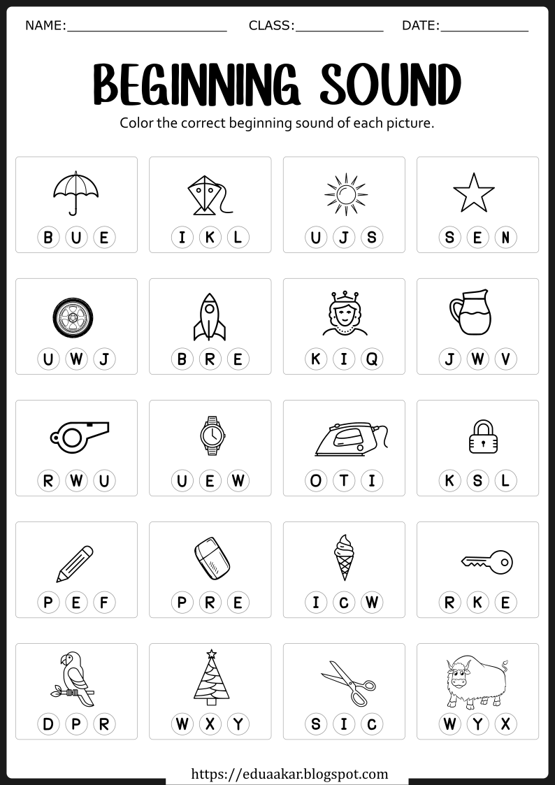 Beginning Sounds Worksheets For Kindergarten Beginning Sounds Worksheets For Kindergarten