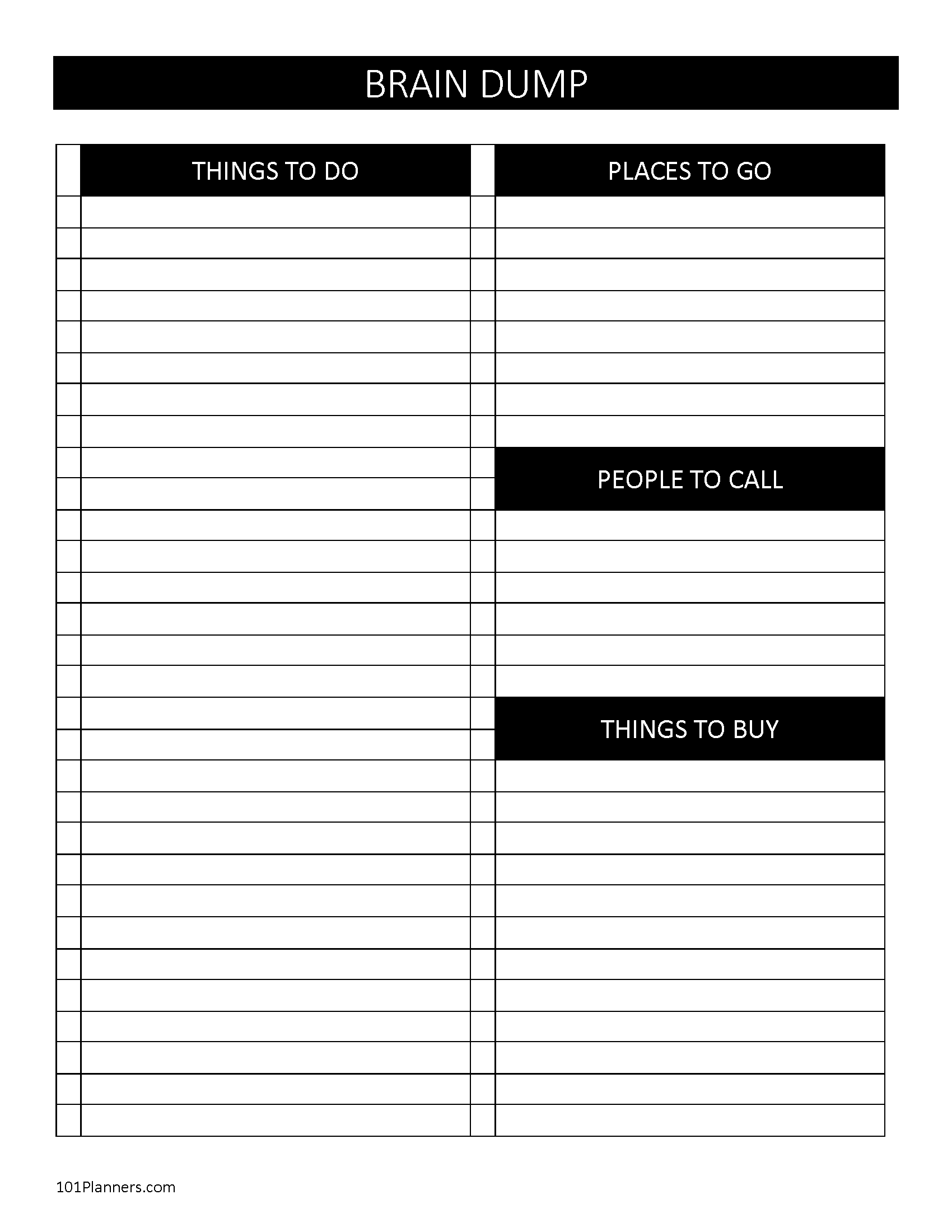 Brain Dump Worksheet FREE Editable Printable Worksheet Brain Dump Worksheet FREE Editable Printable Worksheet