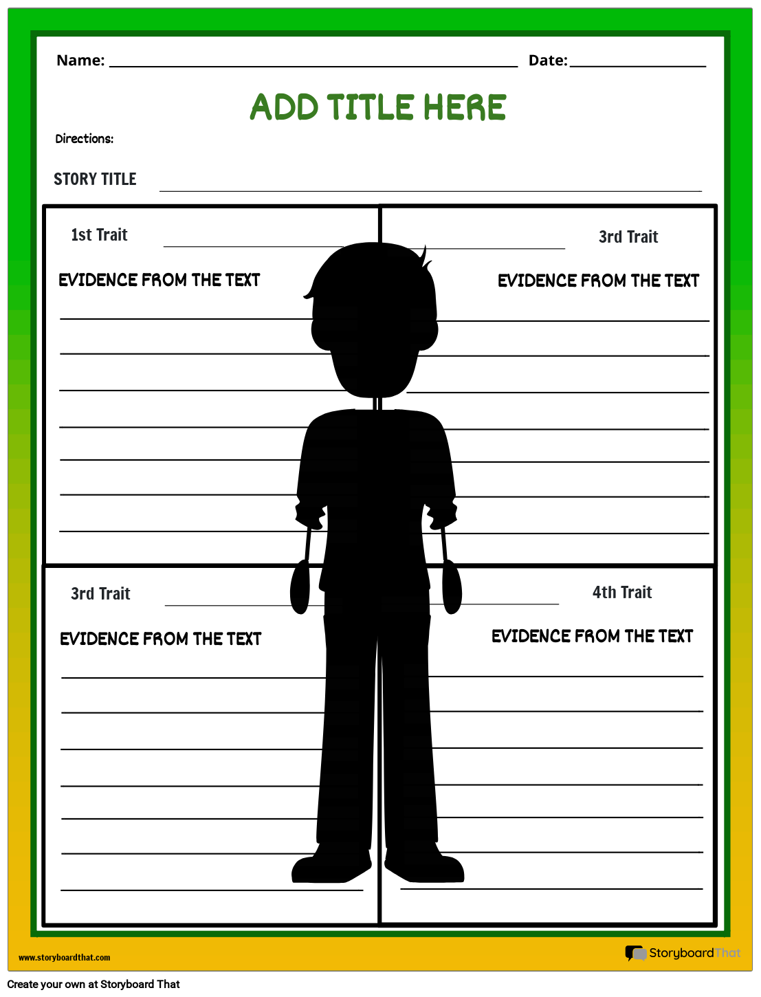 character traits worksheet
