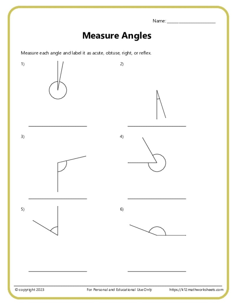 Classify And Measure Angles K12 Math Worksheets