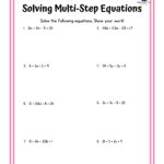 Colorful Solving Multi step Equations Tiered Worksheets Etsy