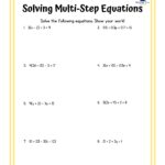 Colorful Solving Multi step Equations Tiered Worksheets Etsy