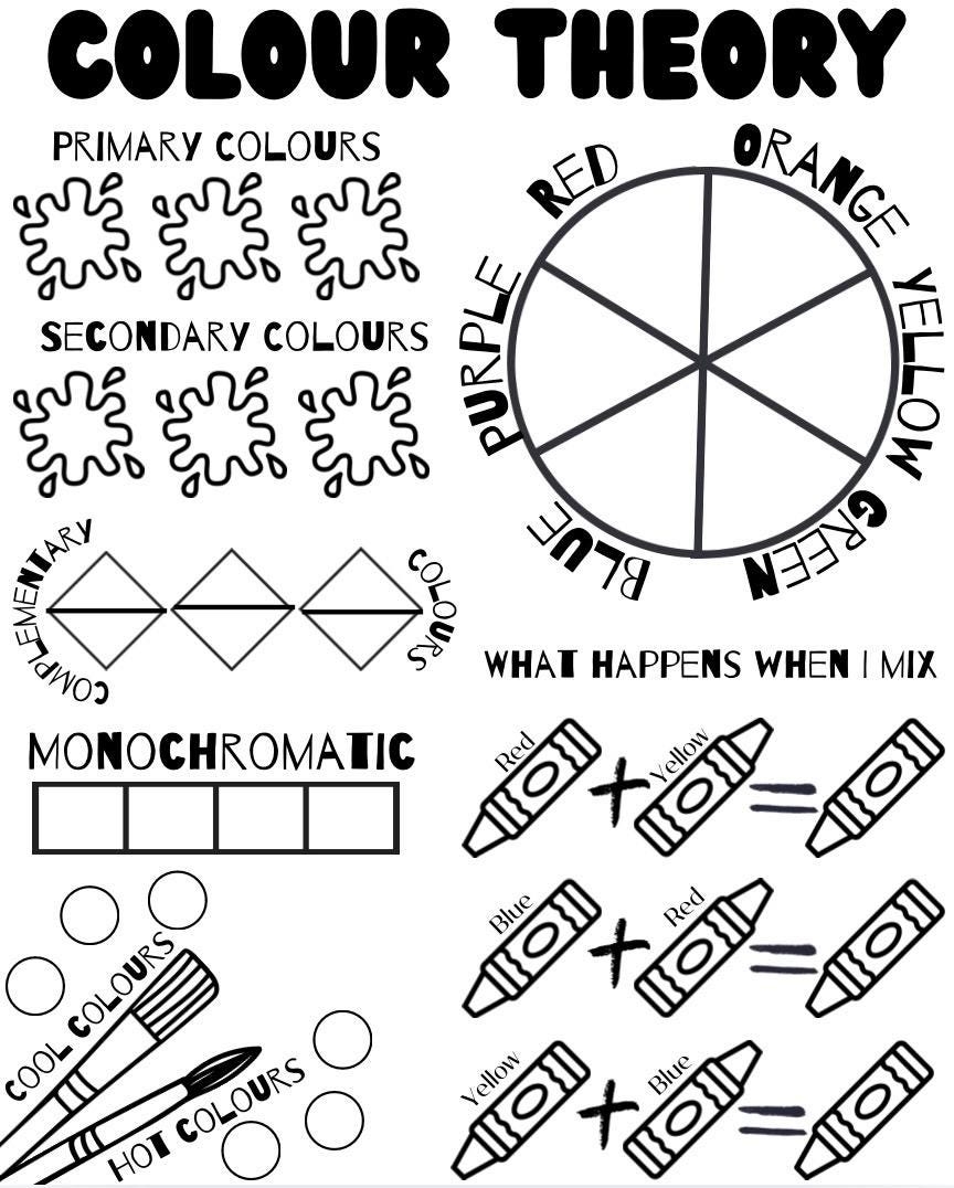 Colour Theory Worksheet Teaching Hot And Cool Monochromatic Complementary Colour Wheel Mixing Colours Primary secondary Colours Etsy Colour Theory Worksheet Teaching Hot And Cool Monochromatic Complementary Colour Wheel Mixing Colours Primary secondary Colours Etsy