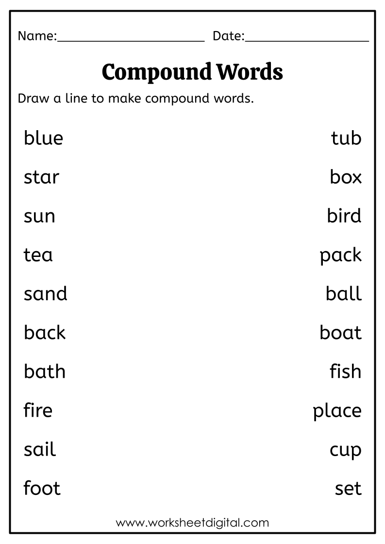 Compound Words Worksheet Digital 1 Teacher Made Resources Compound Words Worksheet Digital 1 Teacher Made Resources