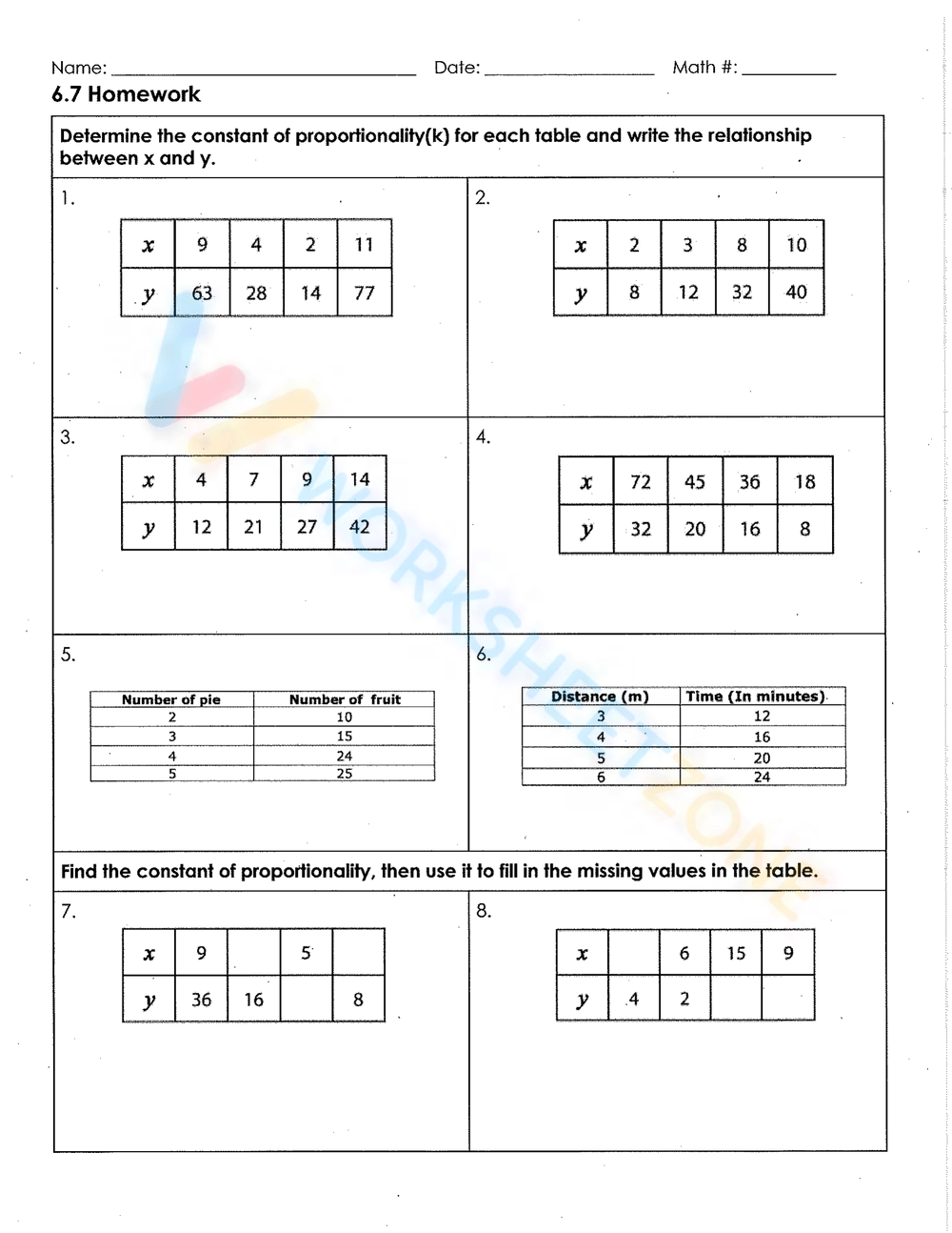 Constant Of Proportionality Worksheets Printable Constant Of Proportionality Worksheets Printable