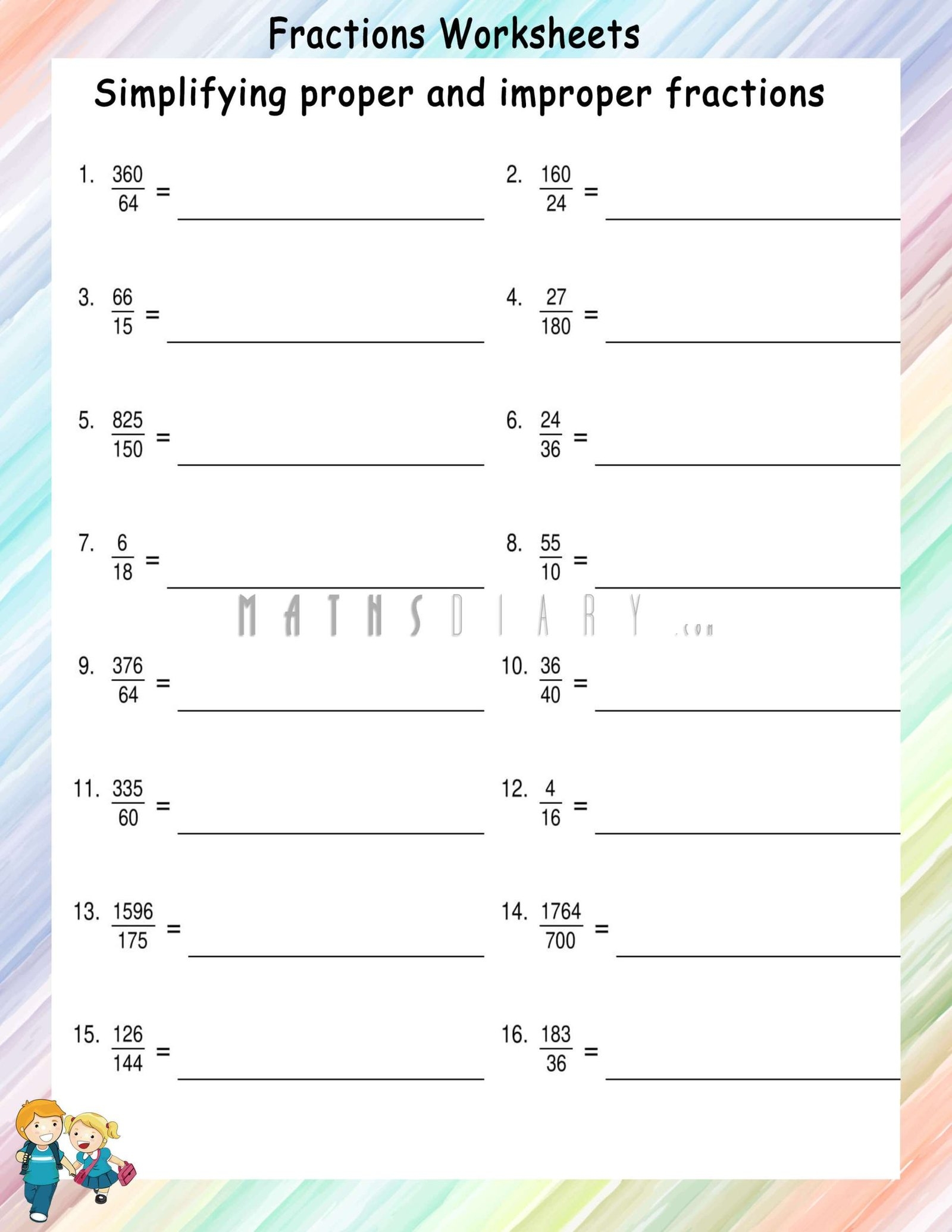 Convert Improper Fractions To Mixed Fractions Worksheets Math Worksheets MathsDiary