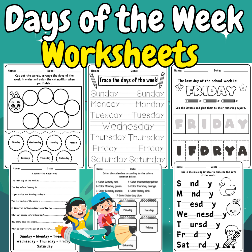 days of the week worksheets