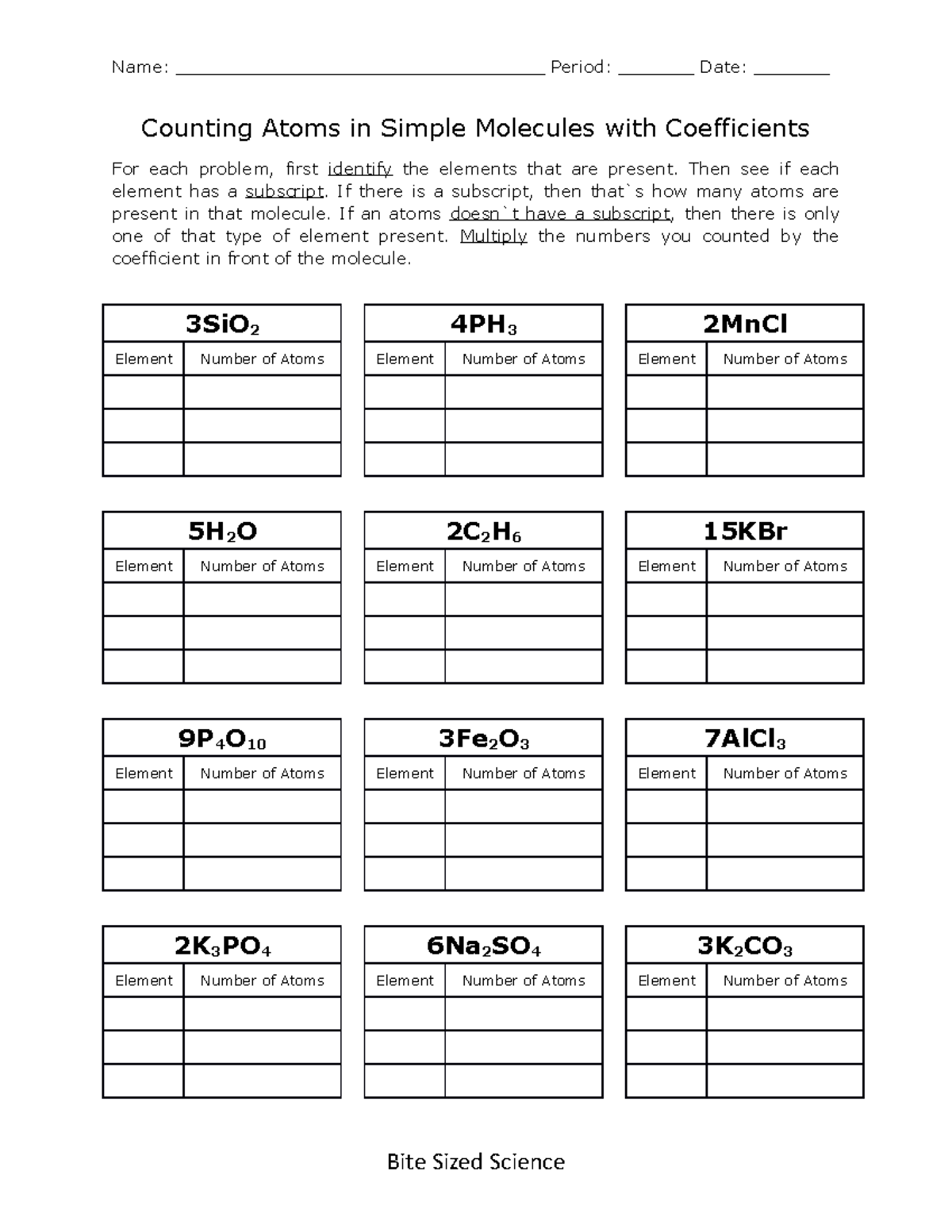 Counting Atoms In Simple Molecules With Coefficients Worksheet Answers Studocu Counting Atoms In Simple Molecules With Coefficients Worksheet Answers Studocu