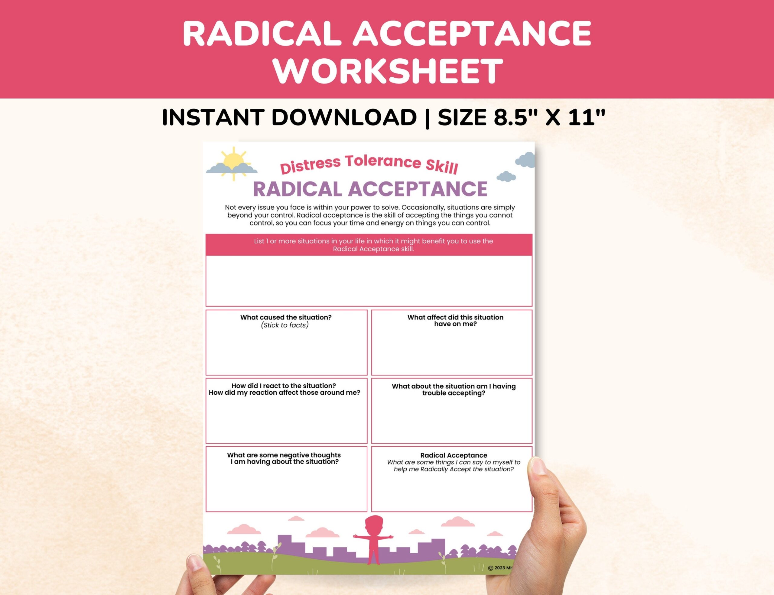 DBT Radical Acceptance Worksheet distress Tolerance Skills Fillable Pdf dialectical Behavior Therapy Worksheet Etsy DBT Radical Acceptance Worksheet distress Tolerance Skills Fillable Pdf dialectical Behavior Therapy Worksheet Etsy