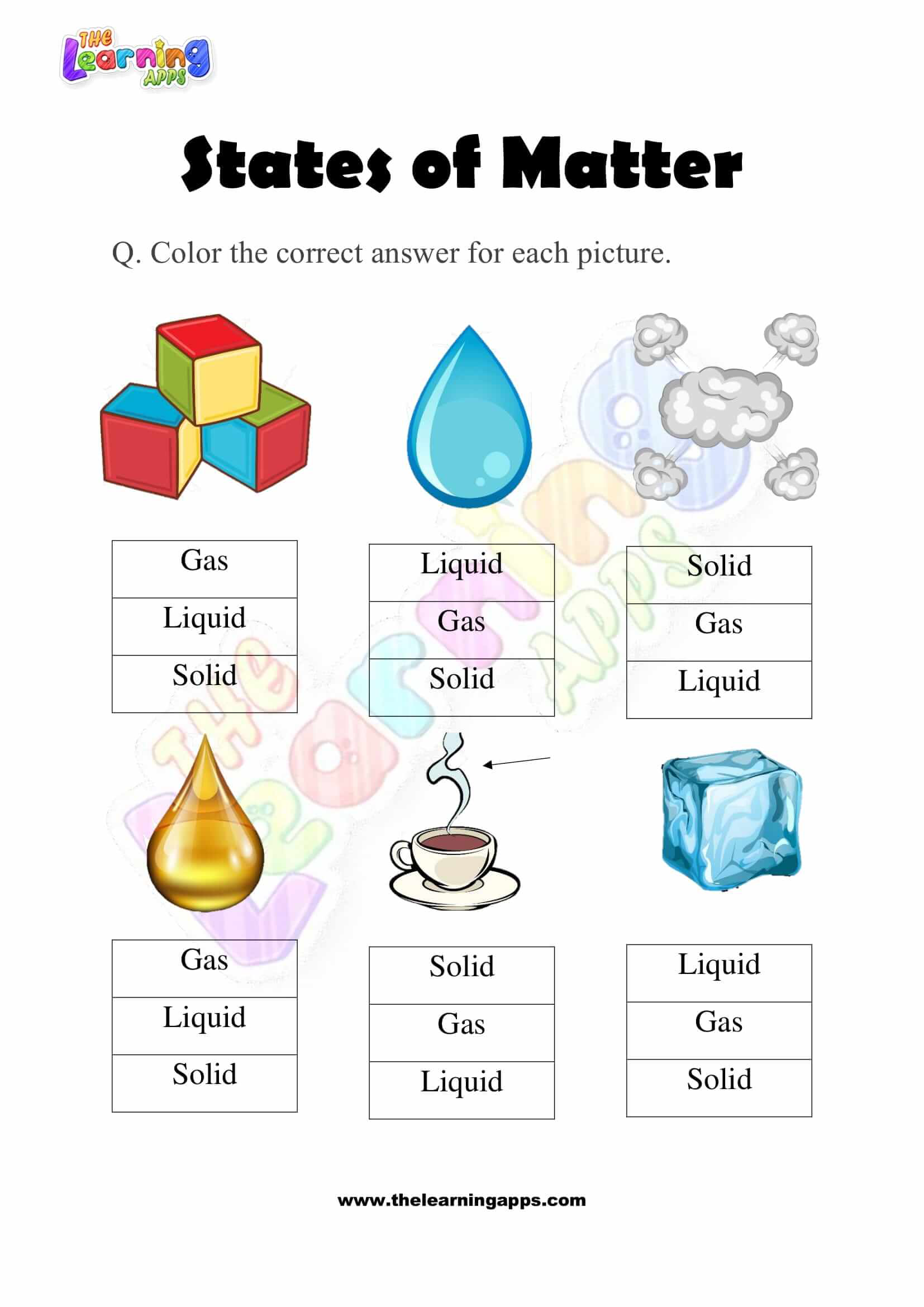 states of matter worksheet states of matter worksheet