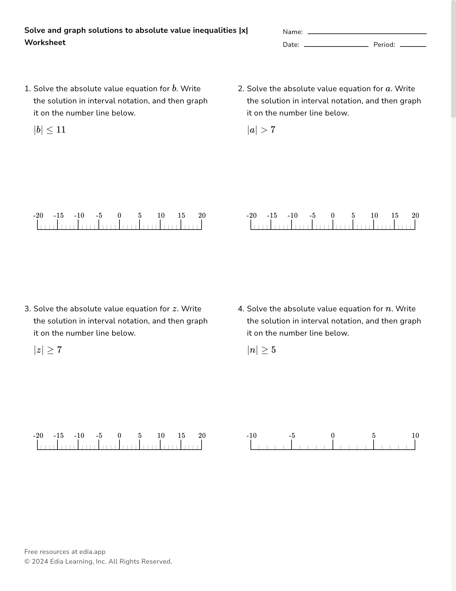 absolute value equations worksheet absolute value equations worksheet