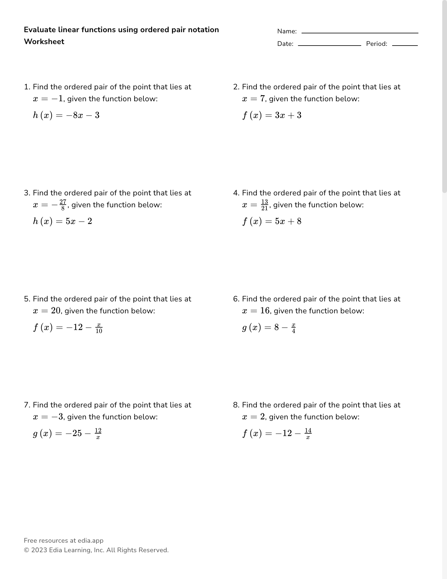 function notation worksheet function notation worksheet