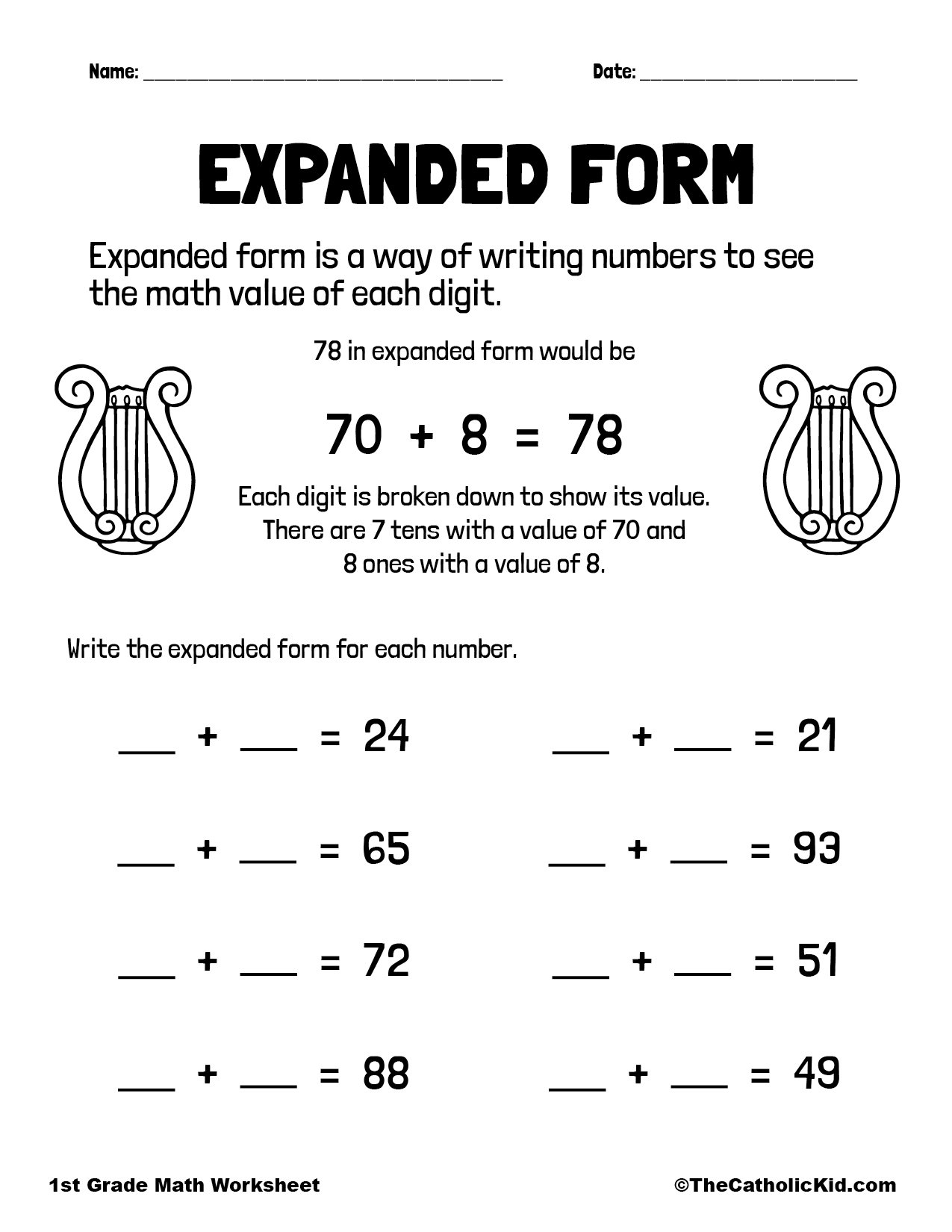 expanded form worksheets