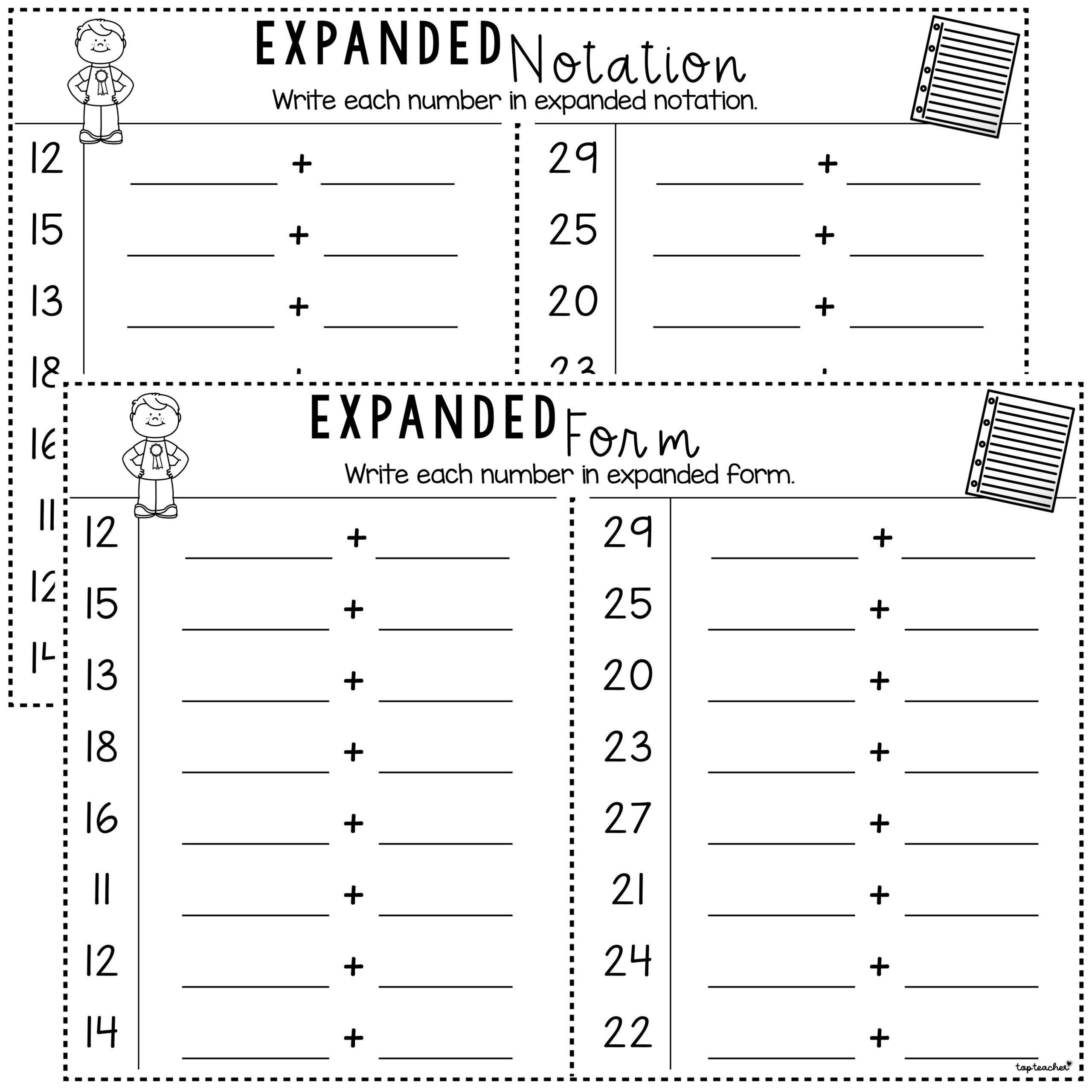 Expanded Notation Form Worksheets Top Teacher