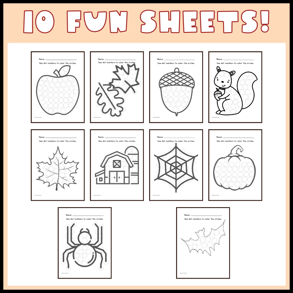 fall activity worksheets