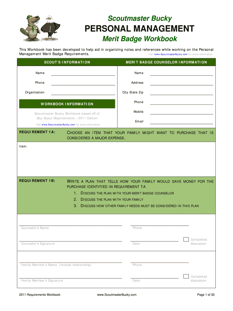 Family Life Merit Badge Worksheet Fill Out Sign Online DocHub