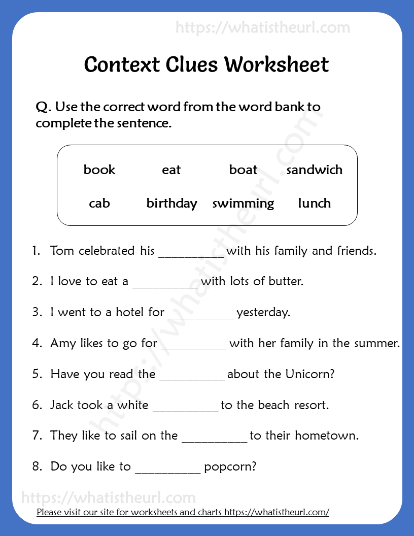 Fifth Grade Grammar Context Clues Worksheets Library Fifth Grade Grammar Context Clues Worksheets Library
