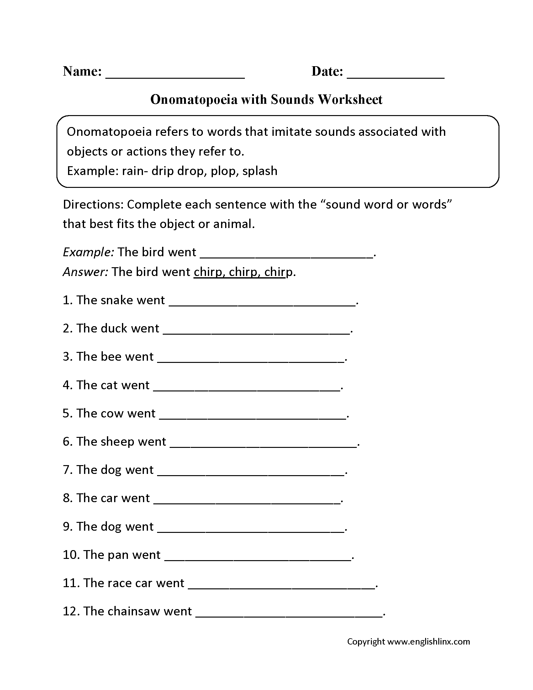 figurative language worksheet