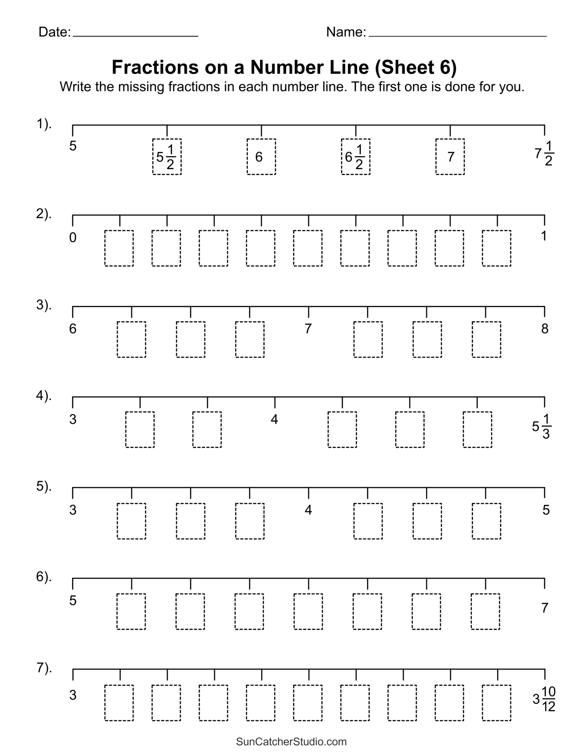 Fractions On A Number Line Printable Worksheets Free Printables Lettering SVG Files Tools Apps