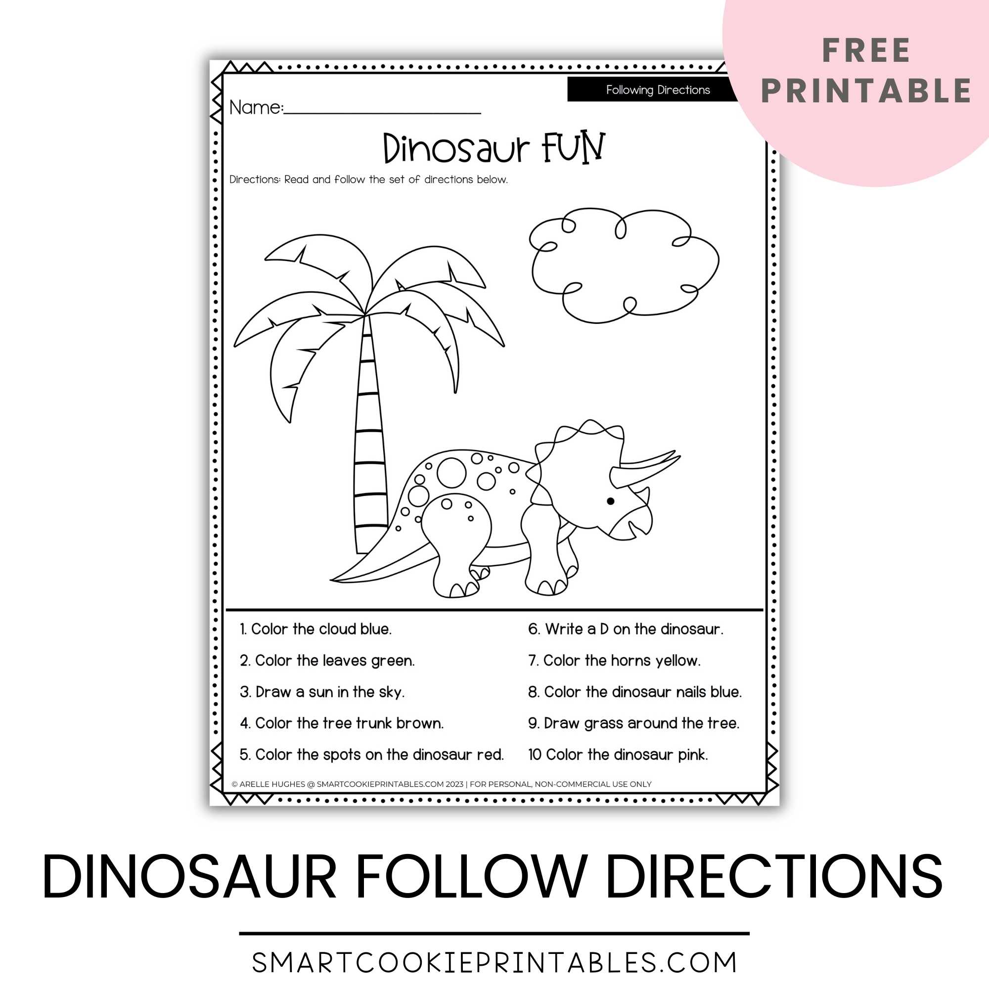 following directions worksheet