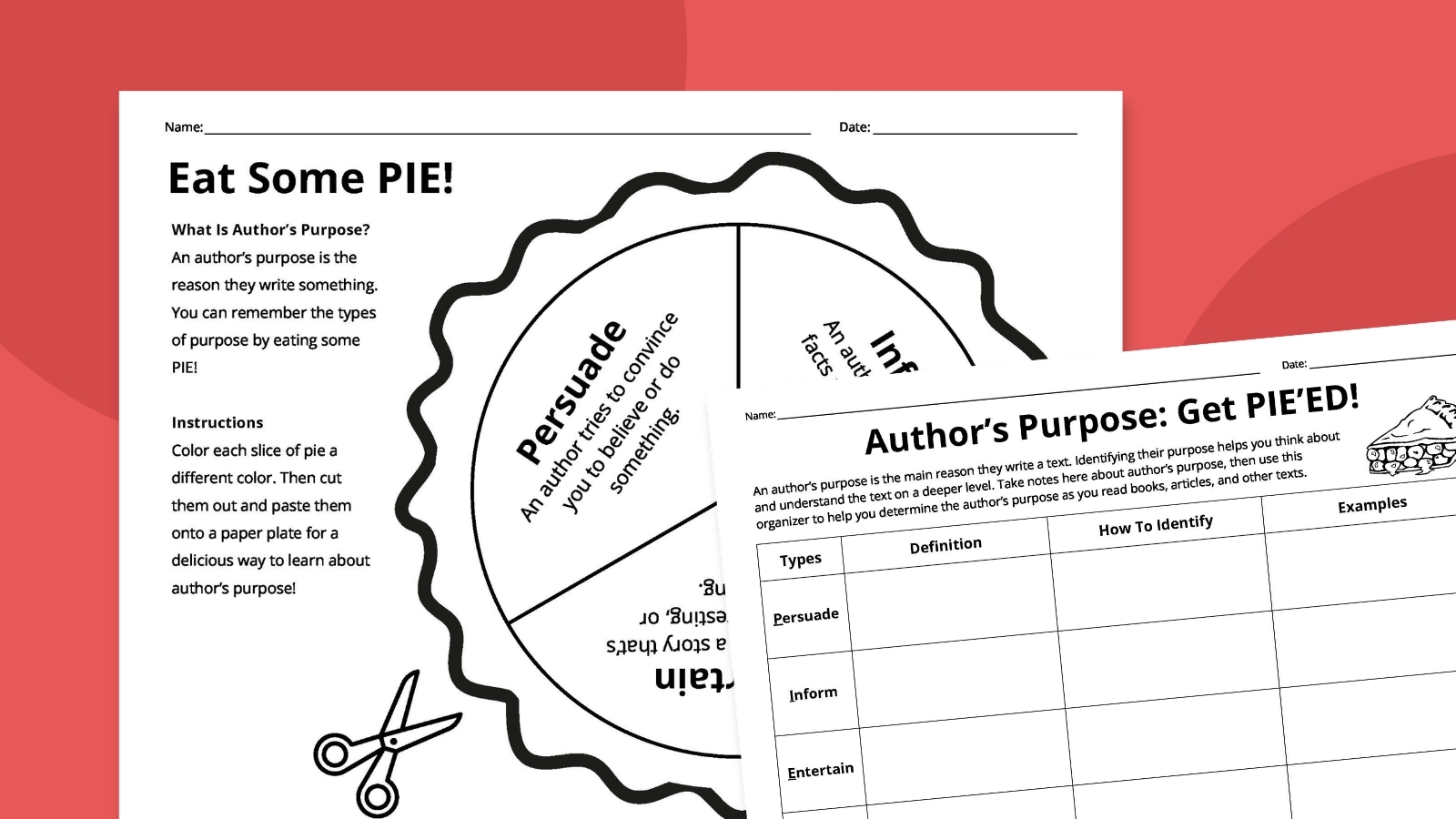 author's purpose worksheet