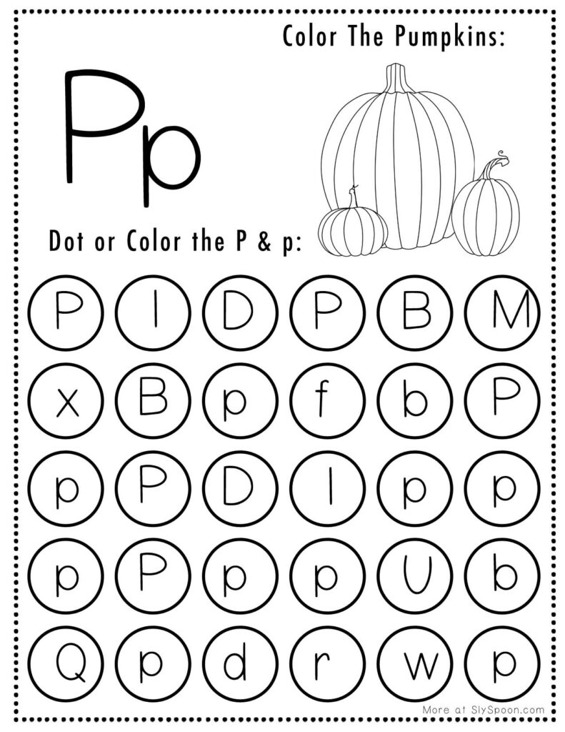 Free Printable Halloween Themed Letter P Dot Marker Activity Worksheets Sly Spoon Free Printable Halloween Themed Letter P Dot Marker Activity Worksheets Sly Spoon