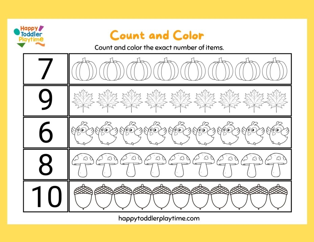 preschool counting worksheets