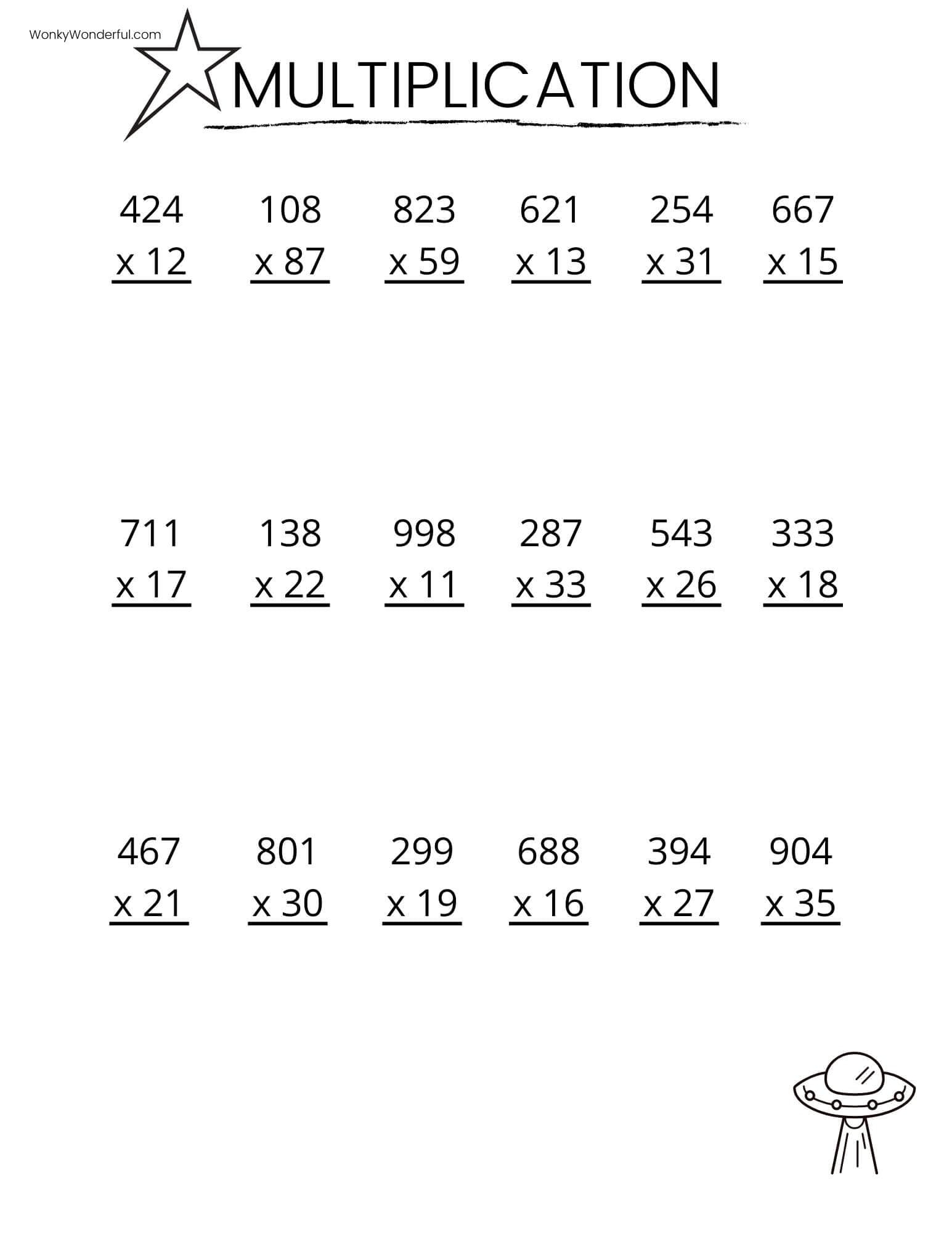 FREE PRINTABLE MULTIPLICATION WORKSHEETS WonkyWonderful