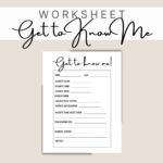 Get To Know Me Worksheet Ice Breaker Printable Back to school Worksheets Team Bonding Etsy