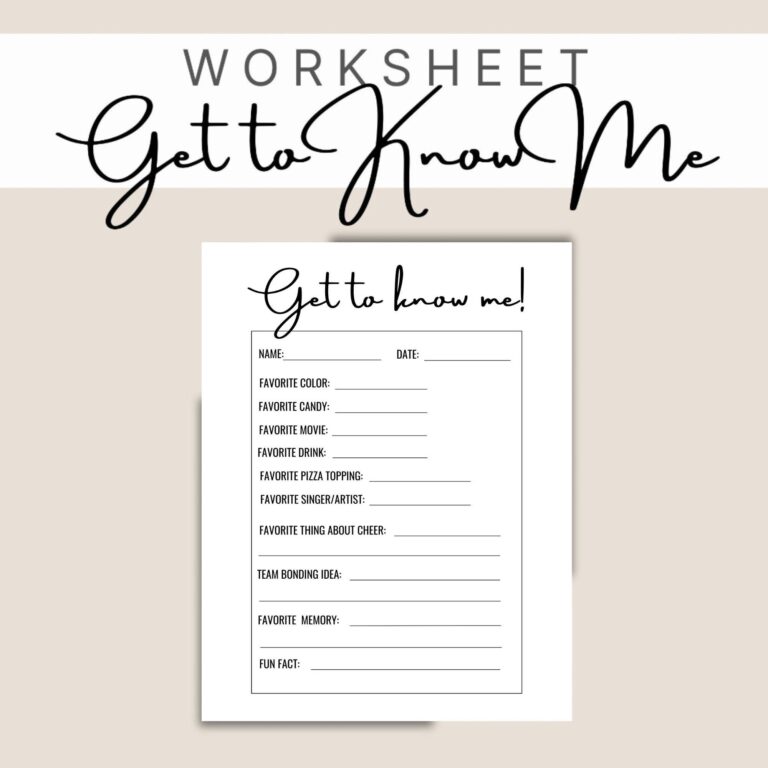 Get To Know Me Worksheet Ice Breaker Printable Back to school Worksheets Team Bonding Etsy