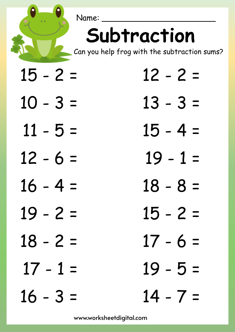 Grade 1 Subtraction Worksheets Free Math Worksheets 