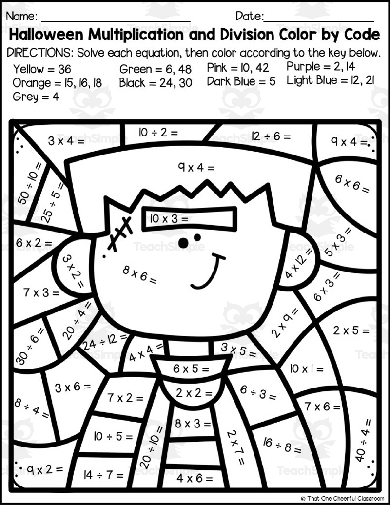 color by multiplication worksheets