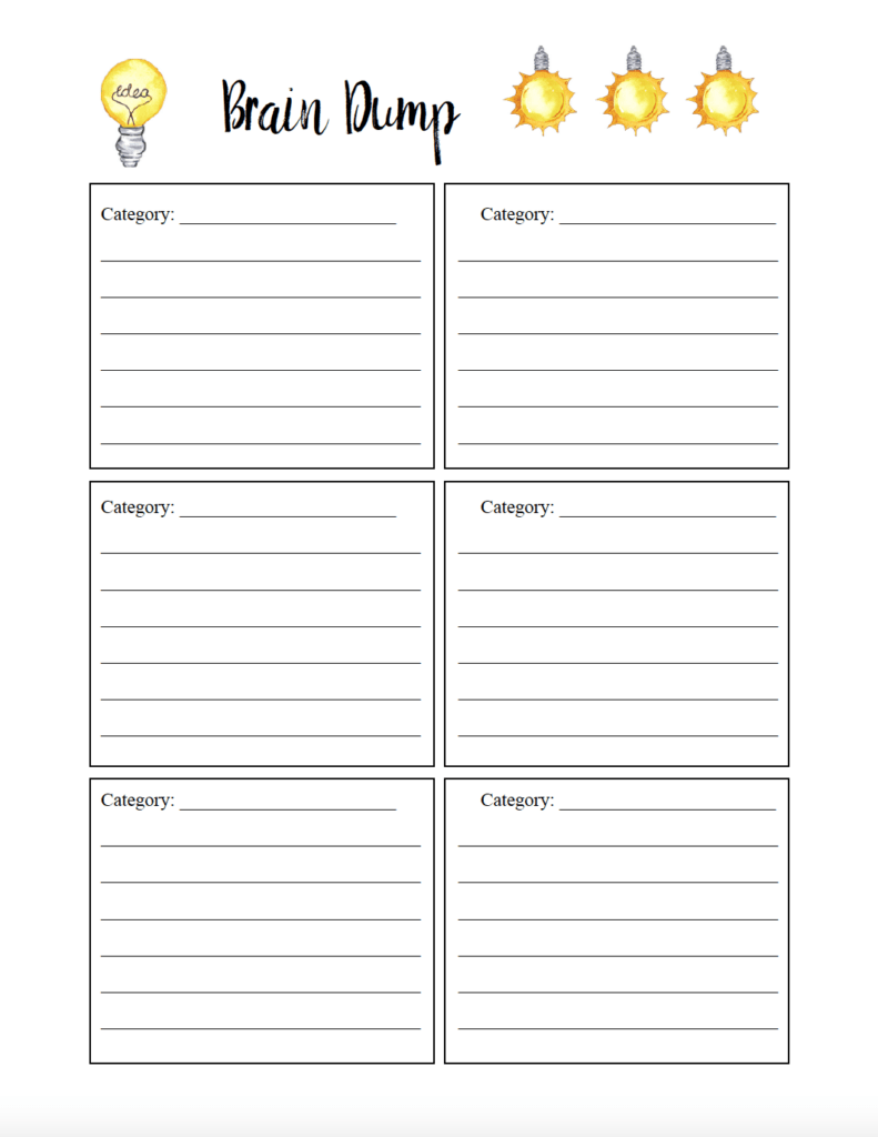 How To Do A Brain Dump Free Printable Brain Dump Worksheet How To Do A Brain Dump Free Printable Brain Dump Worksheet