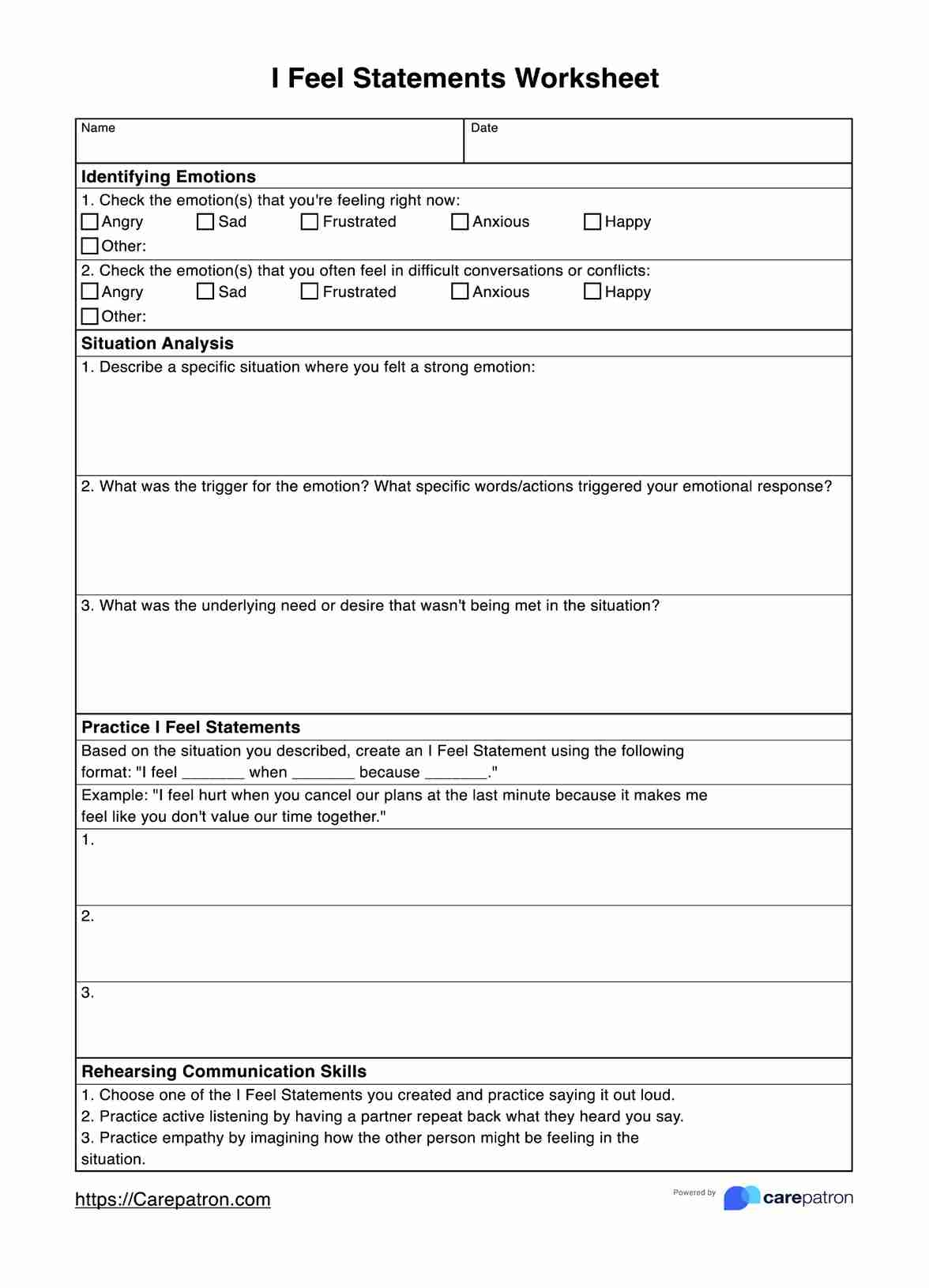 i statements worksheet