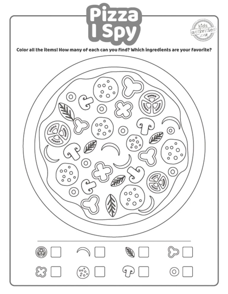 I Spy Worksheets For Pizza Lovers Kids Activities Blog