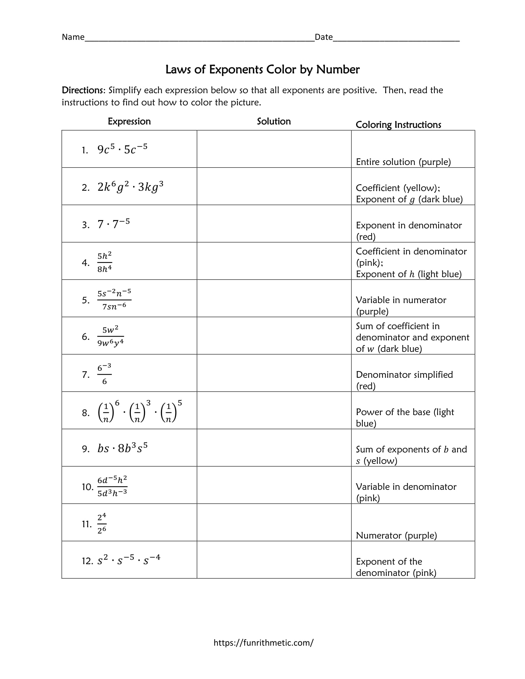 Laws Of Exponents Worksheet Worksheets Library