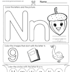 Letter N Coloring Worksheet Free Printable Digital PDF