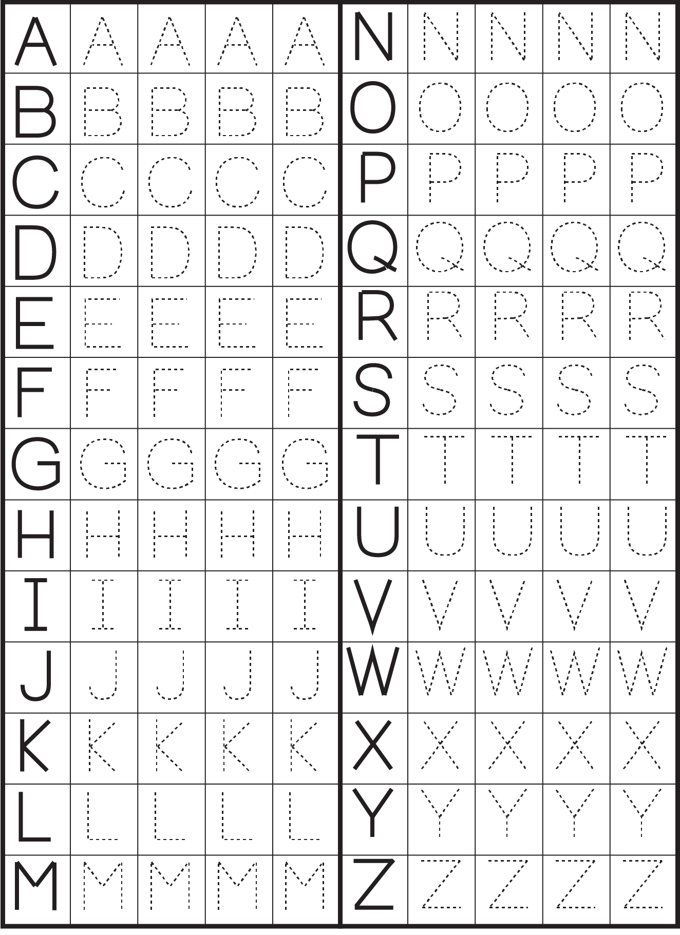 alphabet tracing worksheets pdf