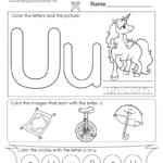 Letter U Coloring Worksheet Free Printable Digital PDF
