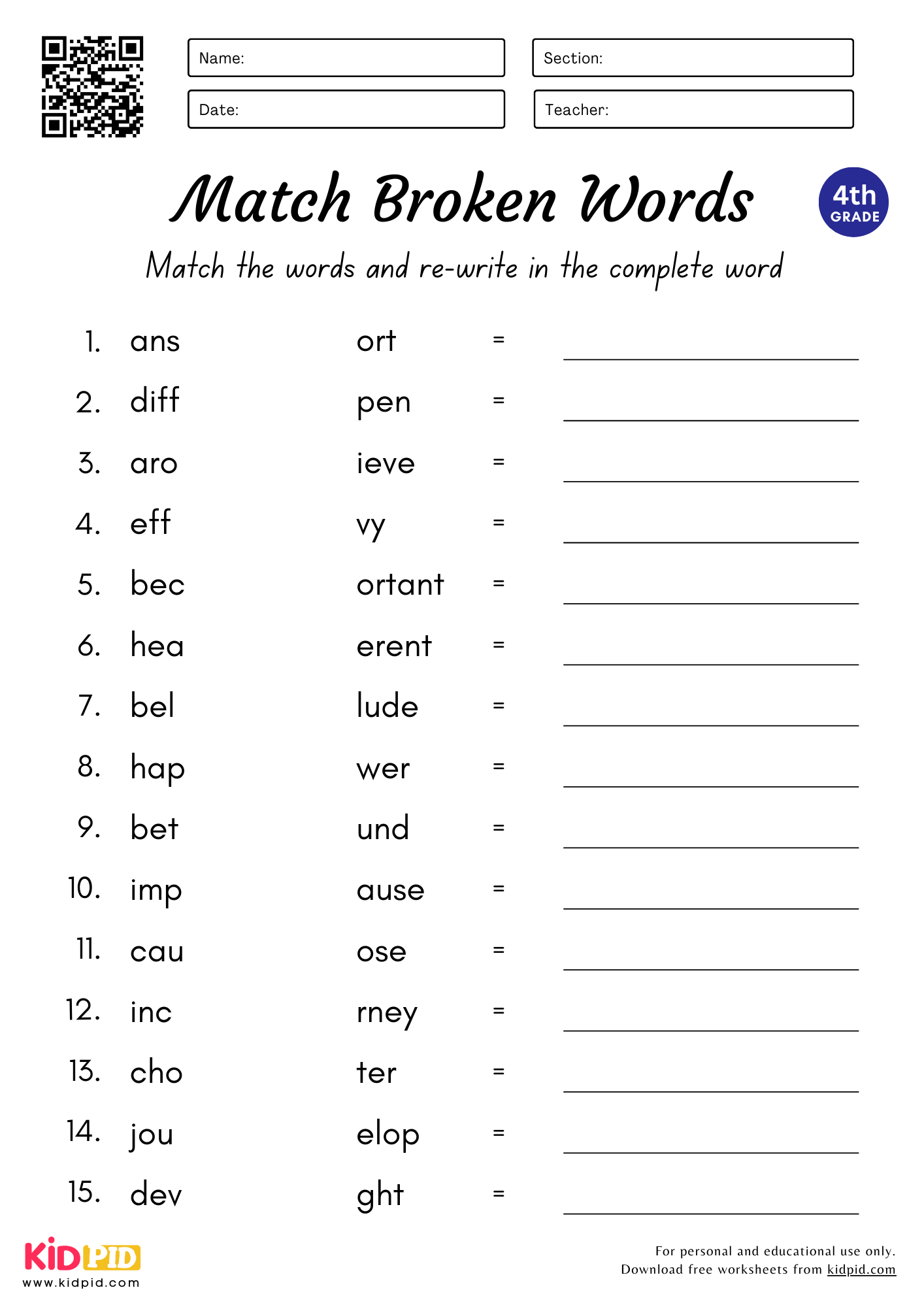 4th grade english worksheets 4th grade english worksheets