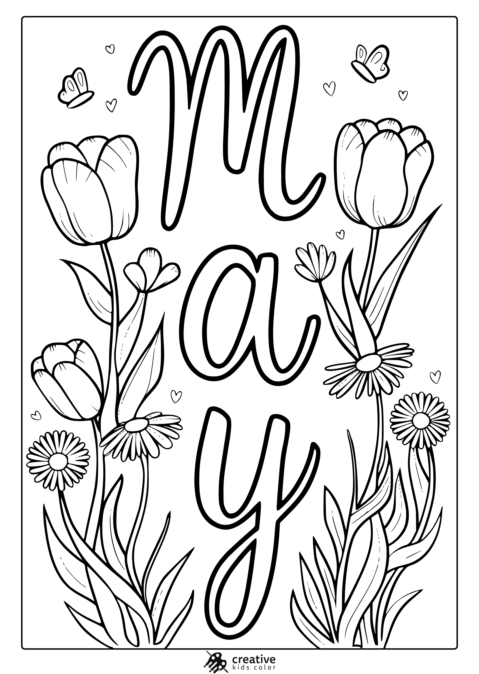 May Coloring Pages Free Fun Spring Printables 