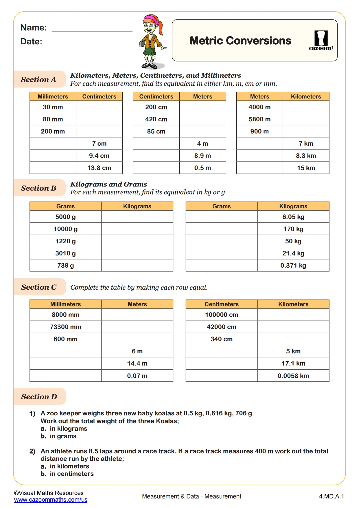 metric conversion worksheet metric conversion worksheet