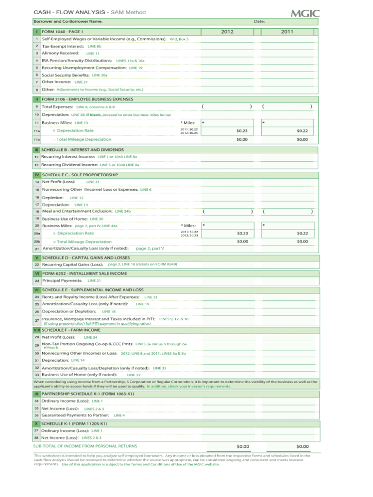 Mgic Income Worksheet Fill Out Sign Online DocHub