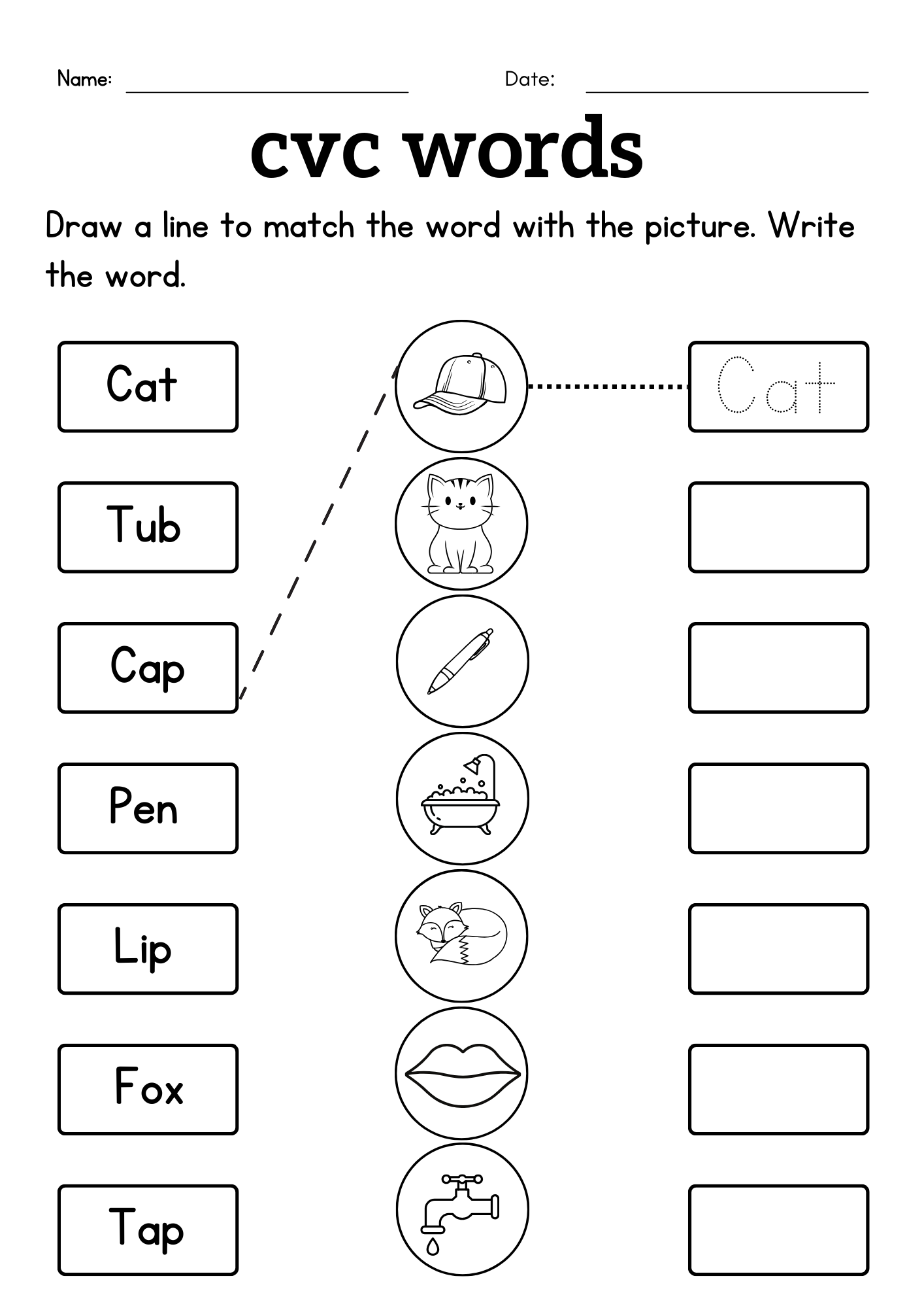 cvc practice worksheets