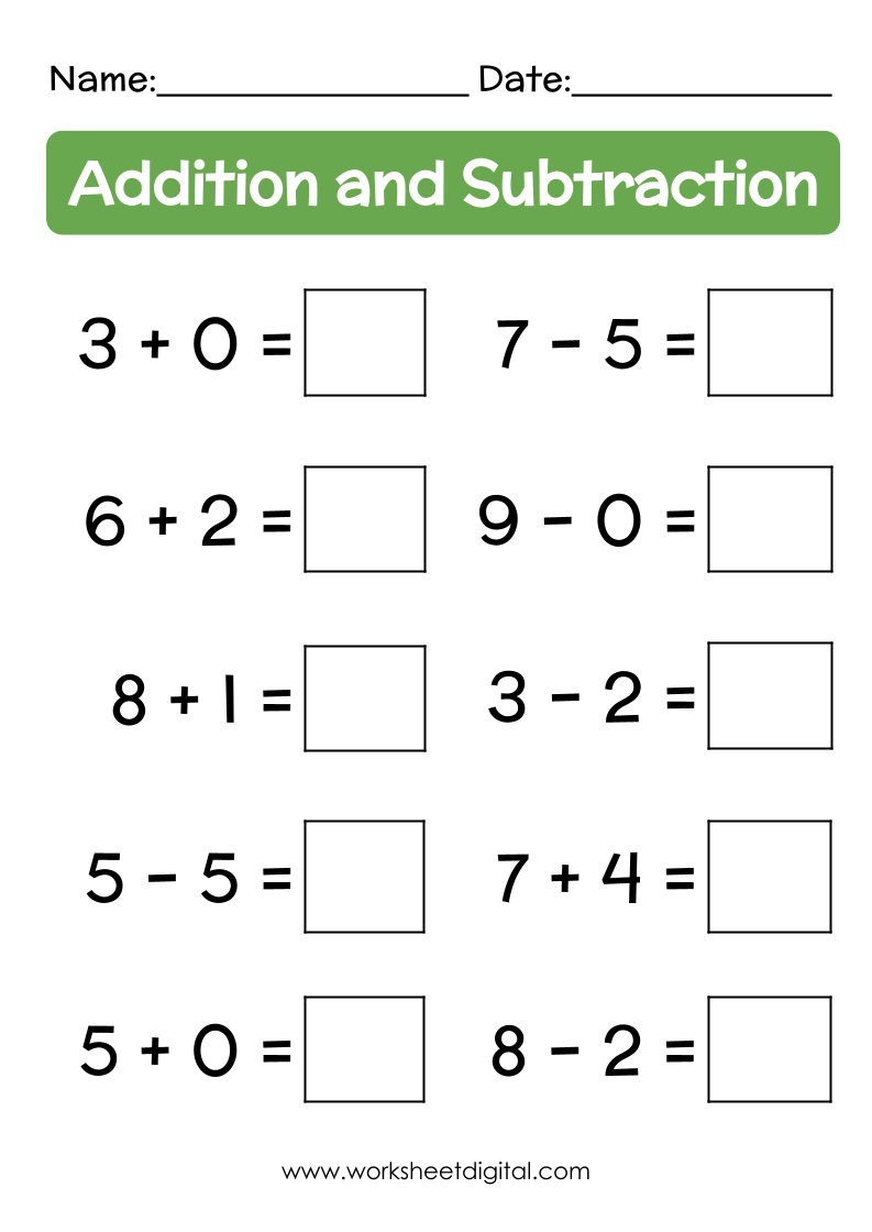 Mixed Addition And Subtraction Sums Worksheet Digital 1 Teacher Made Resources